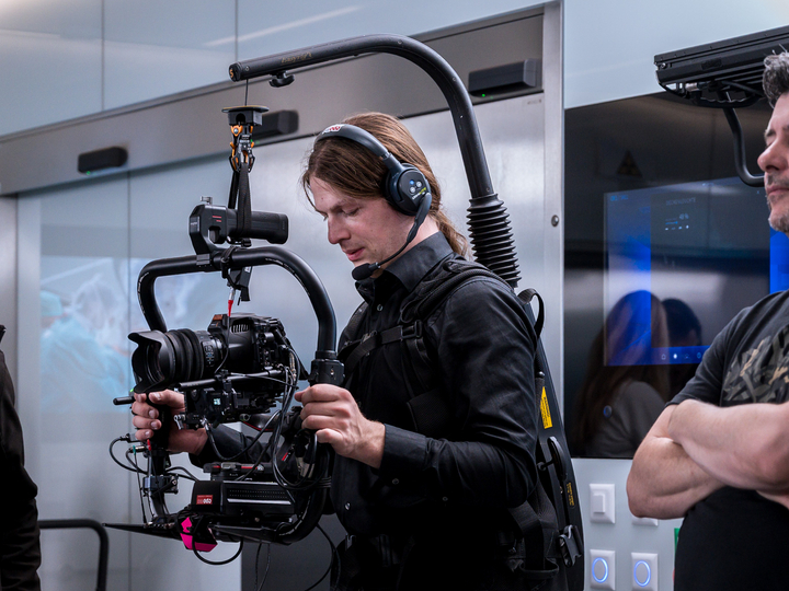 Cameraman films a scene in the OR-X.